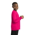 thumbnail image 3 of SPORT-TEK Boys' Long Sleeve PosiCharge Competitor Tee, Pink Raspberry, X-Large, 3 of 5
