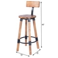 thumbnail image 2 of Beaumont Lane Rustic Lodge Mango Wood and Metal Bar Stool in Beige, 2 of 10