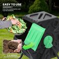 thumbnail image 6 of MoNiBloom 17 Gallon Tumbling Composter Compact Single Chamber Outdoor Compost Bin with Gloves and Sliding Door, BPA Free, Black/Green, 6 of 10