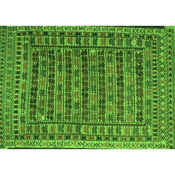Ahgly Company Indoor Rectangle Persian Green Traditional Area Rugs, 5' x 7'