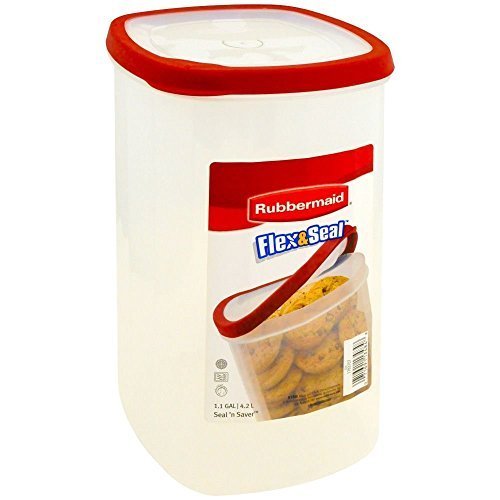 Rubbermaid 1.1 Gal Flex & Seal Canister Clear With Red Dual Material
