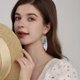 thumbnail image 2 of UBIUO Butterfly Wing Drop Dangle Earrings Gold Plated Crystal Rhinestone for women girls wedding Jewelry, 2 of 4