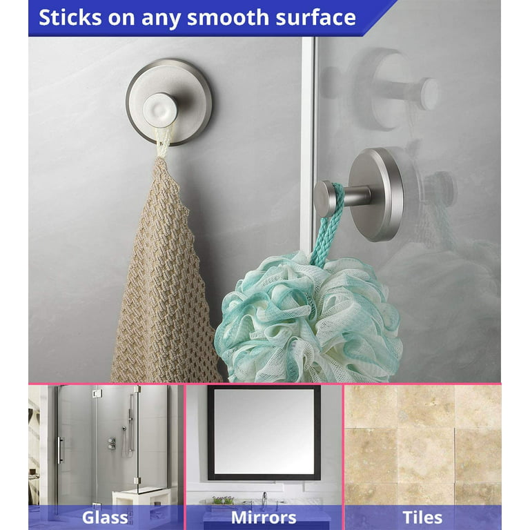 Suction Cup Hooks For Shower, Bathroom, Kitchen, Glass Door, Mirror