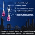 thumbnail image 2 of Gem Stone King 925 Sterling Silver Pink Created Sapphire and Pink and White Lab Grown Diamond Dangle Earrings for Women (2.53 Cttw, Oval 9X7MM), 2 of 6