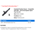 thumbnail image 2 of Camshaft Position Sensor - Compatible with 2007 - 2010 Ford Explorer Sport Trac 4.6L V8 2008 2009, 2 of 2