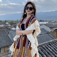 thumbnail image 3 of Shawl Wraps for Women, Bohemian Ethnic Style Cape Open Front Poncho Scarf Blanket Cardigan Coat with Tassels for Spring Autumn Winter, 3 of 7