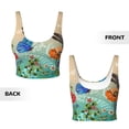thumbnail image 5 of Lsque Colorful Plants And Insects Printed Women'S Sports Bra, Compression, Moisture Wicking, High-Impact Sports Bra For Women,Supportive sports bra-Small, 5 of 9