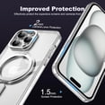 thumbnail image 7 of for iPhone 15 Phone Case with 360° Rotatable Magnetic Ring Stand [Compatible with Mag-Safe] [Military-Grade Protection] Scratch-Resistant Clear Magnetic Phone Case for iPhone15, 6.1",Clear, 7 of 7