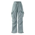 thumbnail image 5 of NIEWTR Men's Parachute Cargo Pants Baggy Casual Harem Pants Casual Parachute Cargo Pants Loose Fit Pants with Pockets (S,A01-Silver), 5 of 7