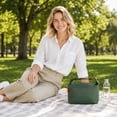 thumbnail image 4 of Foldable Lunch Bag Dumpling Shape Insulated,Waterproof Compact Bento Organizer,Lightweight Portable Cooler for Office School Outdoor Picnic Army Green, 4 of 5