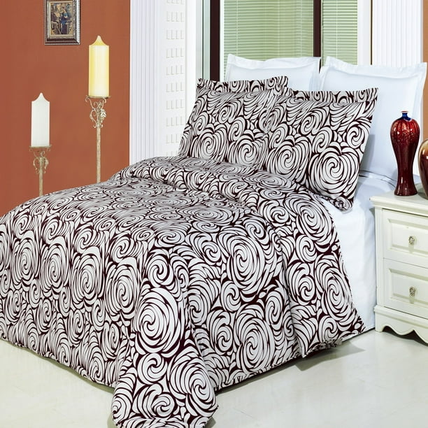 Clearance Soft 100 Cotton Printed 3 Piece Duvet Cover SetFull/QueenTustin