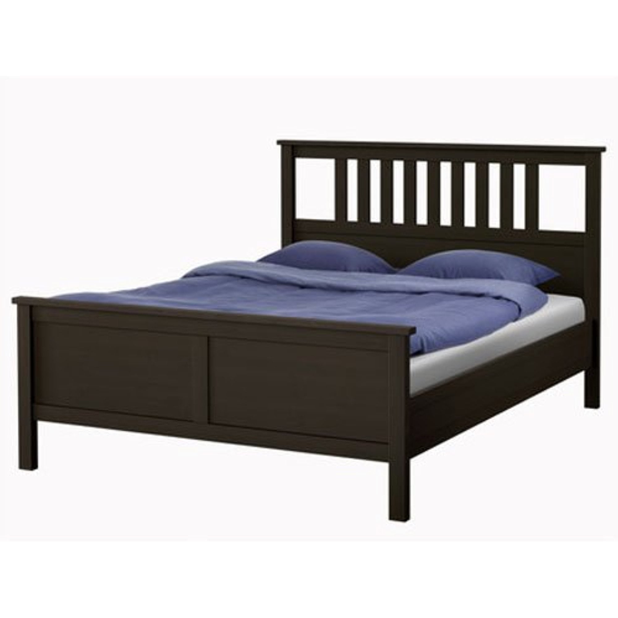 Ikea Hemnes Queen Bed Frame Black Brown, Ikea Pine Wood Queen Bed Frame