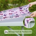 thumbnail image 6 of Pink Butterfly Pattern Square Fitted Tablecloth with Elastic Edge,Square Table Cover,Washable Elastic Table Cover for Home Kitchen Party Decor 36"x36", 6 of 6