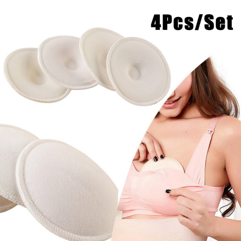 Piftif Reusable Leak-proof Maternity Breast Pads,Washable Nursing Pads,Absorbent  Comfort Fit Breast Pads,Cotton Pads (6 Pieces, Cream)
