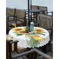 thumbnail image 2 of Hokiten Outdoor Tablecloths with Umbrella Hole & Zipper, Yellow Sunflower Round Tablecloth 54 Inch, Butterfly Spring Floral Farm Country Waterproof Table Cloth, Patio/Pool/Picnic Table Covers, 2 of 7