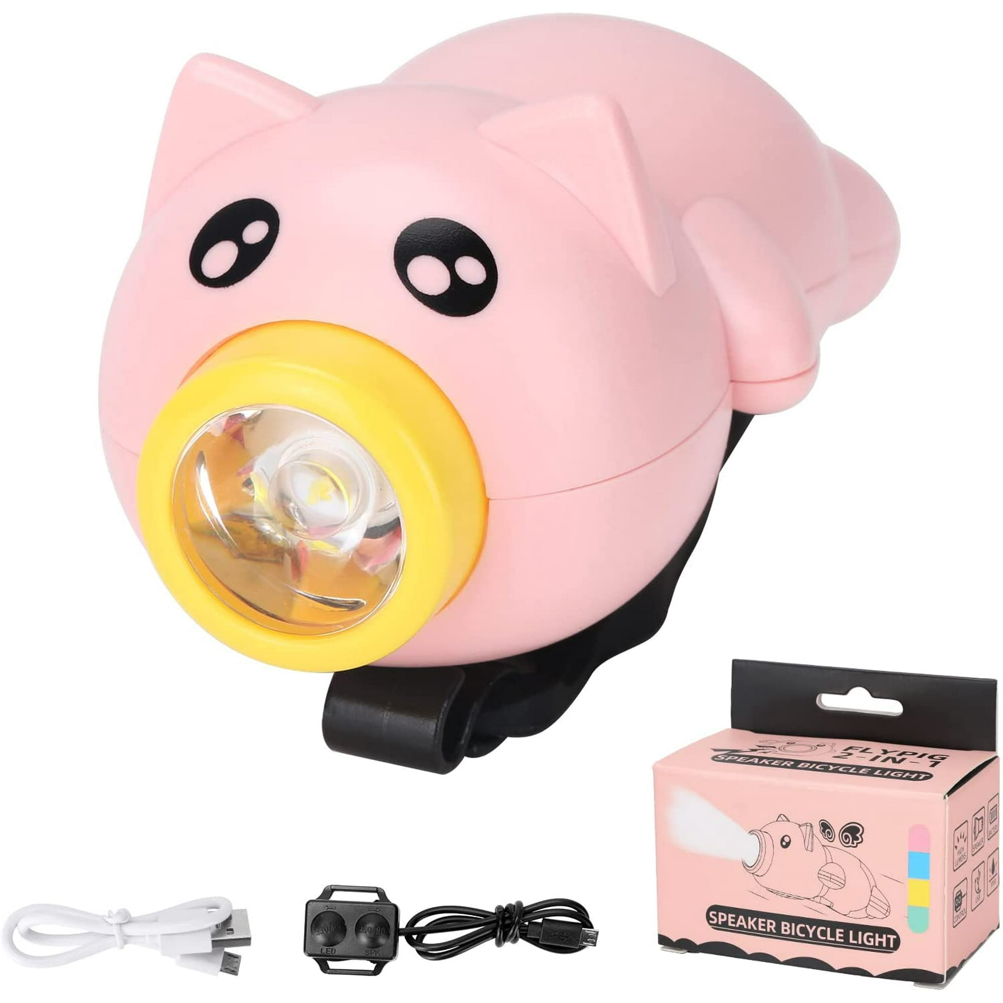 Bike Lights Bicycle Bell for Kids 2 in 1 Bicycle Horn LED Bicycle Lights for Boys Girls Lovely Pig Bike Horn Kids Bike Accessories with 3 Light Modes 5 Sounds USB Rechargeable Waterproof Walmart