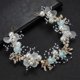 thumbnail image 1 of Nvzi Horquillas para el pelo de boda con flores para novias, peinetas con perlas de cristal, pinzas para el pelo, accesorios para el pelo de boda dorados, joyas, azul y verde, 1 of 4