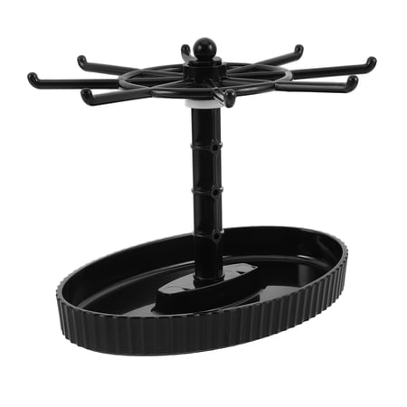FOMIYES Rotating Jewelry Display Stand with Hooks Black for Necklace Bracelet Earring Keychain Organizer