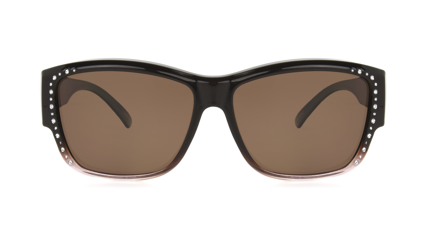 Solar Shield Dioptics Unisex Square Fashion Sunglasses Brown