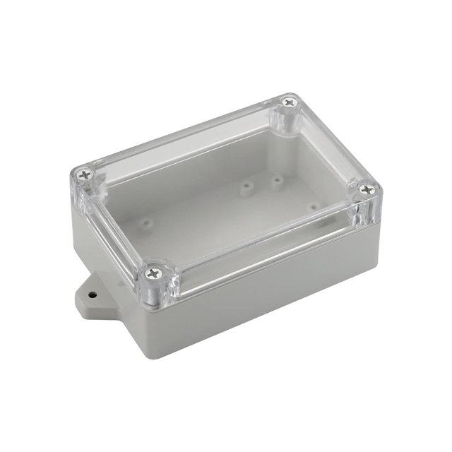 HUGFEGWE Junction Box ABS Plastic Dustproof Waterproof IP67 Universal Electrical Project Enclosure with Transparent Clear Cover and Fixed Ear 3.94" x 2.68" x 1.57" U2536-19150