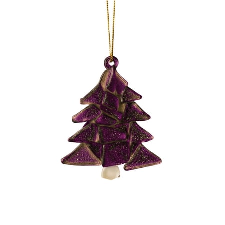 Christmas Tree Ornament 2D Acrylic Hanging Decoration for Xmas Tree Festive Home Party Decor with Gold String Glittery Christmas Ornament for Holiday Season Ornament for Tree and Wreath Decoration