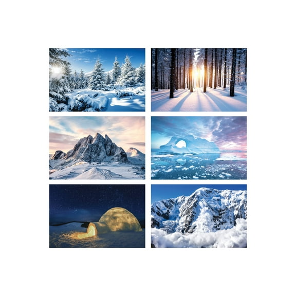Better Office Products Winter - Greeting card set - 50 pieces - coldscape snow - 4 in x 6 in - 250 g/m������ - card stock