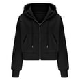 thumbnail image 6 of Timegard Sweatshirts for Women Zip up Drawstring Drop Shoulder Jackets Fall Casual Comfy Crop Pullover, 6 of 8