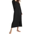 thumbnail image 4 of SWSMCLT Women's Zip Up House Coat Long Robe Long Sleeve House Coat Sleepwear Fall Zipper Pocket Soft Spring Stretchy Black Medium, 4 of 4