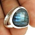 thumbnail image 2 of Labradorite Blue Fire Gemstone Womens Ring, Solitaire Ring, Gifts Ring For Mom, Delicate Friendship Gifts, Everyday Ring, Vintage Ring, Cocktail Bridal Mothers Day Gifts Ring (Labradorite, Size 7), 2 of 3