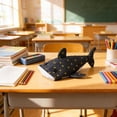 thumbnail image 6 of AYktou Cute Shark Pencil Cases, Large Capacity Canvas Pencil Pouch Vertical Form Pen Bags, Portable Pen Bags Makeup Bags Wallet Multi-Purpose Travel Organizer Bag Office Stationery Organizer, 6 of 6