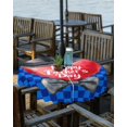 thumbnail image 2 of Fsddascl Happy Father's Day Outdoor Tablecloth - 60 Inch Round Dining Table Cover, Love Bow Blue Check Plaid Waterproof Outdoor Table Cloth with Umbrella Hole & Zipper for Picnic/Patio/Party, 2 of 7