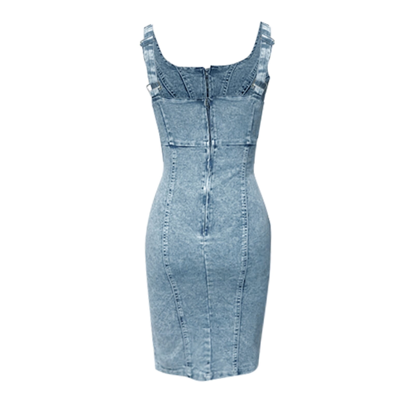 WTXUE Dresses, Bodycon Dress Short Sleeve Slip U-Neck, Women Casual Denim  Dress Solid Mid-Length Distressed Women, Blue Size S(US:4) - Walmart  Business Supplies