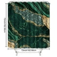 thumbnail image 4 of 4PCS Marble Shower Curtain Sets, Modern Bathroom Sets With Toilet Lid Rug, Contour and Bath Mat, Luxury Bathroom Decor with 12 Hooks, 72 x 72 Inch, Green, 4 of 5