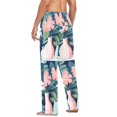 thumbnail image 3 of FORMRS Mens Pajama Pants with Pockets Soft Cotton Sleepwear Lounge Bottoms, Sizes S-2XL, Pink Flowers, 3 of 7