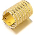 thumbnail image 5 of Conjunto de 2 brazaletes africanos con hebilla ancha de metal dorado para mujer., 5 of 5