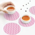 thumbnail image 7 of Pofeuu Breast Cancer Awareness5 Print Leather Coasters Set of 6, Round Cups Mugs Mat Pad for Home Kitchen Heat Resistant Drink Coasters,Round Shape, 7 of 7