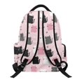 thumbnail image 2 of Chririnla Water Resistant Kids Backpack for School Travel, 600D Polyester Lightweight Book Bag, Pink Cat Paw Pattern, 2 of 10