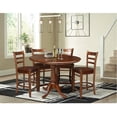 thumbnail image 4 of 36" Round Solid Wood Extension Dining Table with 4 Emily Counter Height Stools in Espresso by International Concepts, 4 of 6