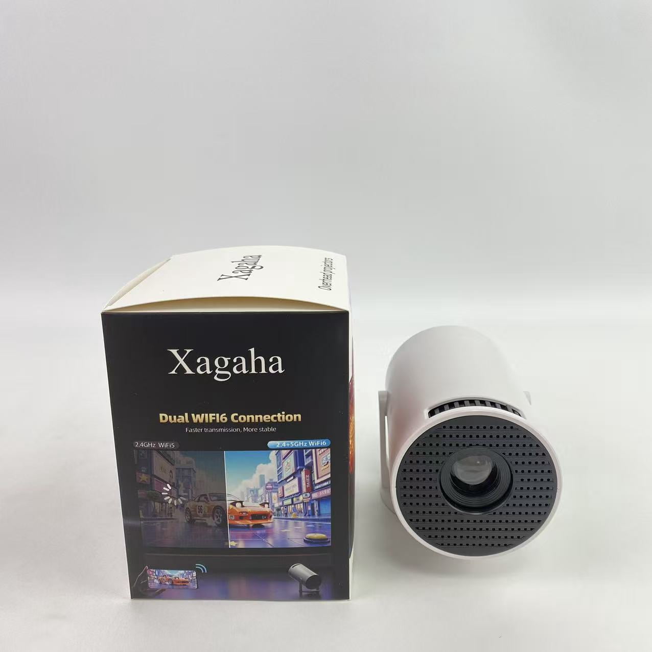 Xagaha Overhead projectors,Mini Projector with WiFi and Bluetooth, Portable Projector Full HD 4K Support with Automatic Vertical Keystone Correction 270° Rotation Projector