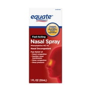 (3 pack) Equate Nasal Four Nasal Spray, Fast Acting Nasal Decongestant, 1 Fl. Oz.