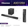thumbnail image 3 of Hisense AX3125H Barra de sonido de 3.1.2 canales con subwoofer inalámbrico, 440 W, Dolby Atmos, Bluetooth 5.3, EzPlay, 4K HDMI Pass Through, Roku TV Ready, DTS:X, HDMI/AUX/ARC/Óptico/USB, 7 modos de e, 3 of 5