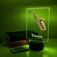 thumbnail image 6 of Saxophone Saxophonist Song Player 16 Colors LED Night Light Up Desk Table Lamp Personalized Woodwind Instrument, Music Theme Gift for Sax Musicians, 6 of 8