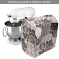 thumbnail image 2 of Vintage Stand Mixer Cover, Grunge Engraved Style Peony Bouquets on Diamond Inspired Diagonal Squares, Kitchen Appliance Organizer Bag Cover with Pockets, 5 Quarts, Pale Pink White, by Ambesonne, 2 of 4