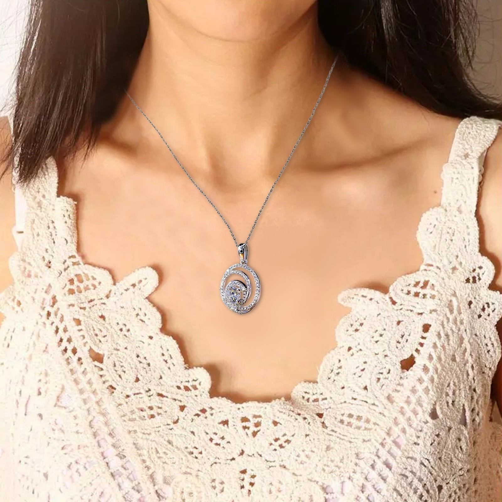 LASHALL GIFT Rhinestone Necklace Neck Chain Jewelry Temperament