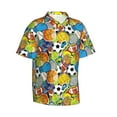 thumbnail image 2 of Uemuo Various Balls Printed Regular Fit Short Sleeve Casual Hawaiian Shirt for Men,Aloha shirt,Tropical shirt,Floral print shirt,Vacation Beach shirt-Small, 2 of 9