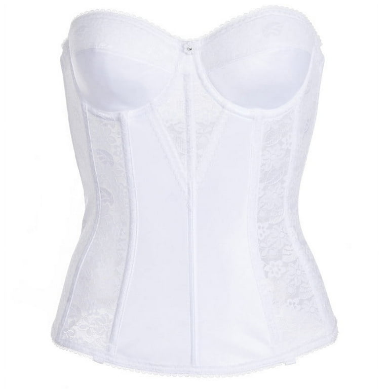 Dominique Women's Lace Longline Corset Full Figure Bustier Dominique Women's Lace Longline Corset Full Figure Bustier