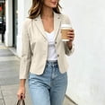 thumbnail image 5 of Antinious Women Business Casual Work Jacket V-Neck Collared Long Sleeve Button Chest Pocket British Style Blazer Suits, 5 of 5