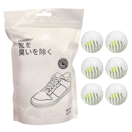 QARUN Shoe Smell Balls,6Pcs Odor Balls Freshener Portable Sneaker Ball,Multifunctional Natural Foot Care Scent Ball for Sneakers,Cabinet,Wardrobe,Shoes,Boots,Socks