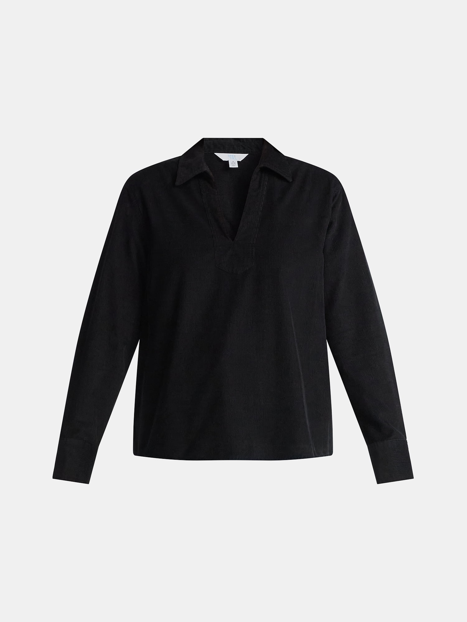 Time and Tru Women's Cotton Corduroy Popover Shirt with Long Sleeves, Sizes XS-XXXL