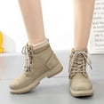 thumbnail image 5 of Willtoo Women's Work Waterproof Hiking Combat Boots Lace up Low Heel Booties Ankle Boots Brown, 5 of 5